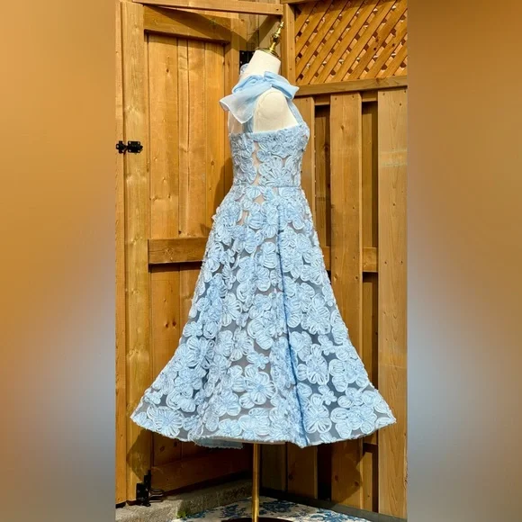 🆕 BRONX & BANCO 🧿 NWOT Sabrina Blue Midi Dress, Sz S - US 4 - Picture 11 of 17